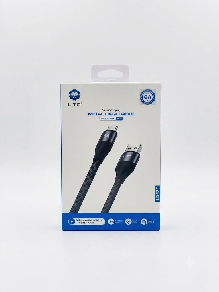 LITO Data Cable USB-A to Type-C Fast Charging Braided Nylon 6A - Image 3