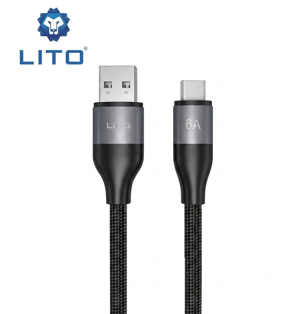 LITO Data Cable USB-A to Type-C Fast Charging Braided Nylon 6A - Image 2