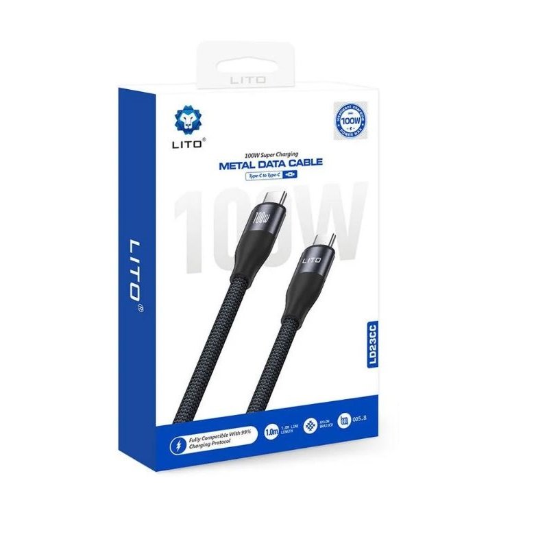 LITO LD23 6A 100W Fast Charging Metal Type C Cable