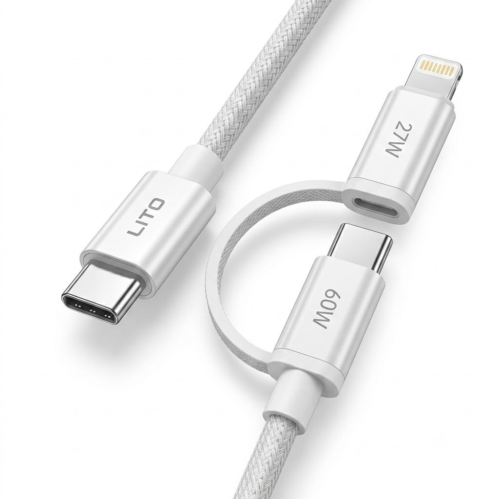 LITO LD27 PD 60W 2-In-1 Charger Data Cable - Image 4