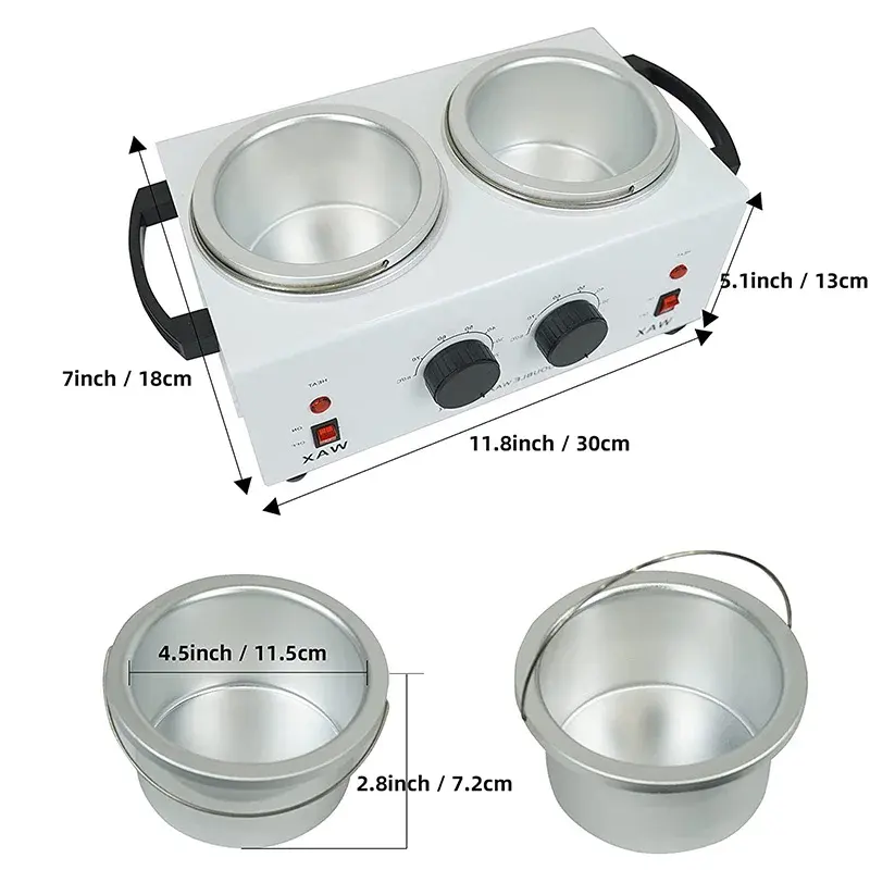 Pro-Wax Professional Electric Dual Pot Wax Warmer , Double Heater for Hair Removal - Image 6