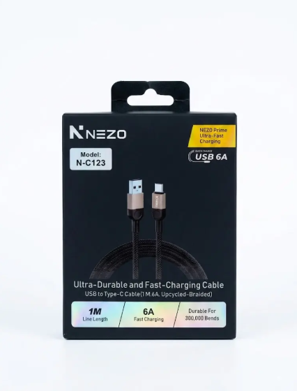 NEZO N-C123 usb to type c 1m 6A fast charging cable - Image 2