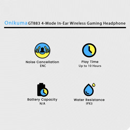 ONIKUMA GT883 4-Mode In-Ear Wireless Gaming Headphone - Image 6
